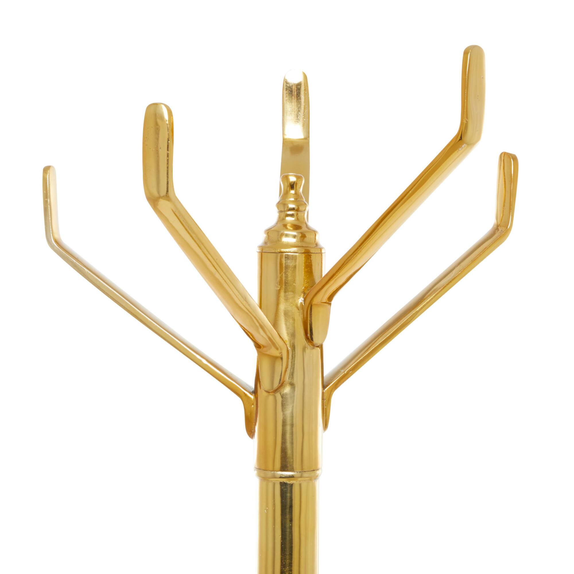 Gold Aluminum Contemporary Coat Rack, 69" x 15" x 15"
